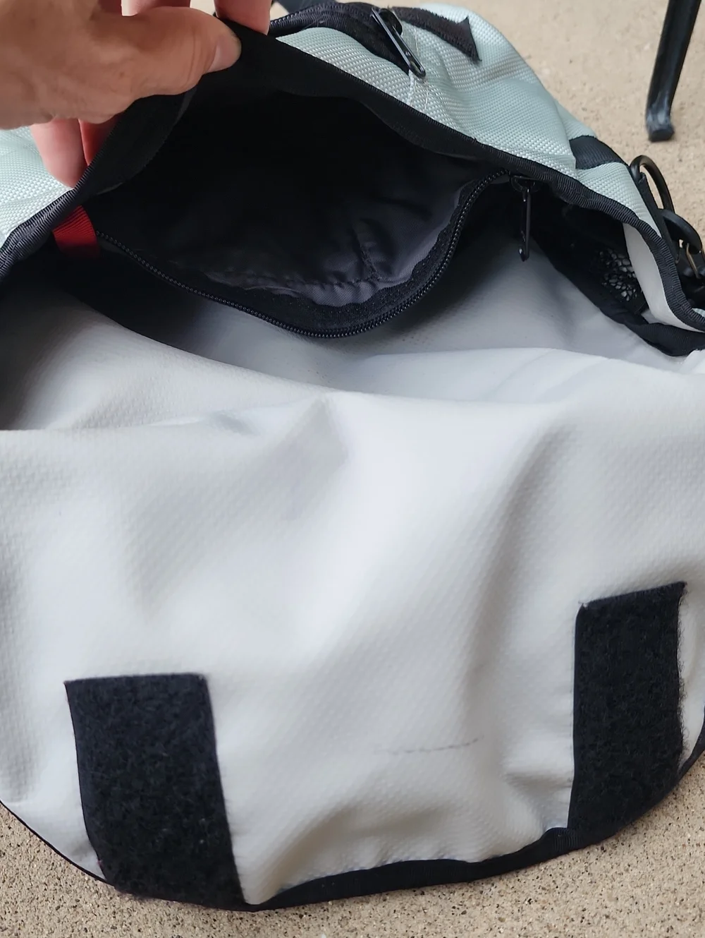 Timbuk2 Light Gray Messenger Bag with Black Trim and Yellow Logo